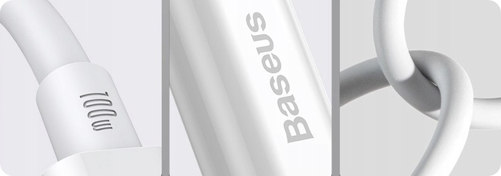 BASEUS MOCNY KABEL USB-C SZYBKIE ŁADOWANIE PRZEWÓD TYP-C PD 100W 5A QC 2M