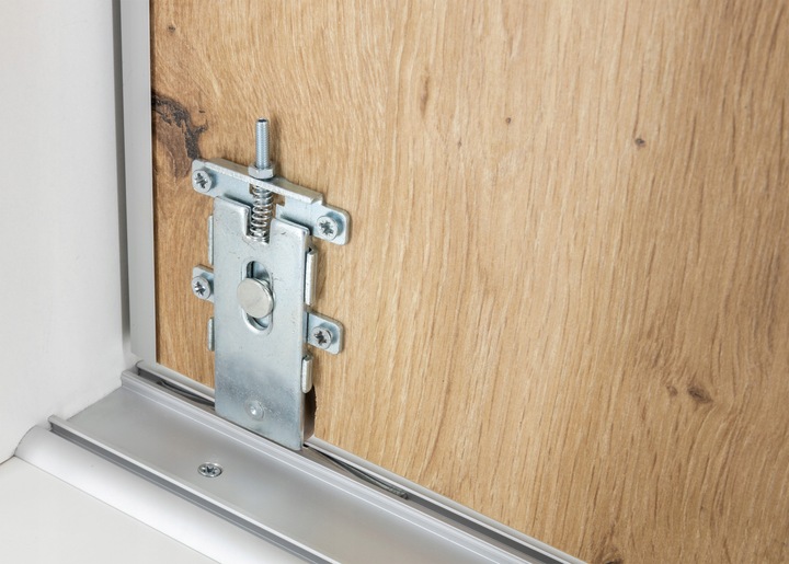 system szaf przesuwnych RAM V 120cm 2 drzwi SREBRNY kółka wózki