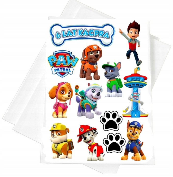 OPŁATEK NA TORT Z CUKRU WYDRUK PSI PATROL SKYE CHASE CUKROWA DEKORACJA