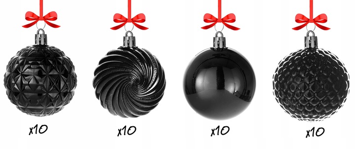 BOMBKI NIETŁUKĄCE CHOINKOWE wzory 6 cm 40 szt ZESTAW BOMBEK
