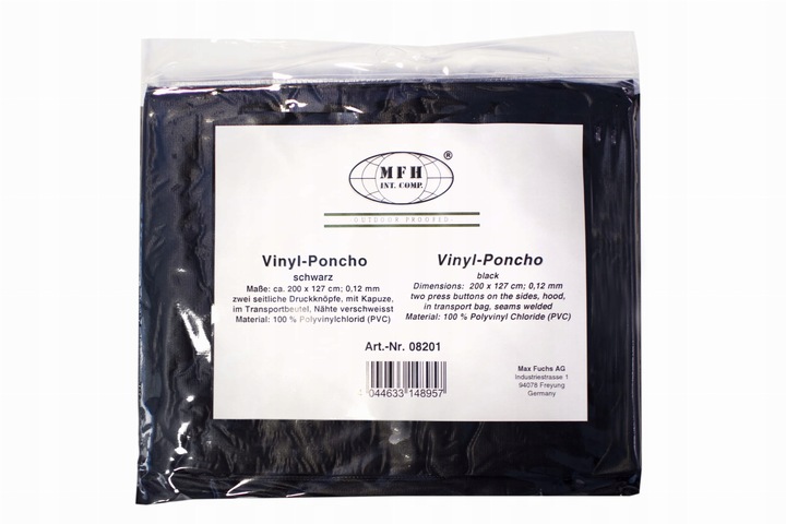 PONCHO WINYLOWE PRZECIWDESZCZOWE MFH CZARNE