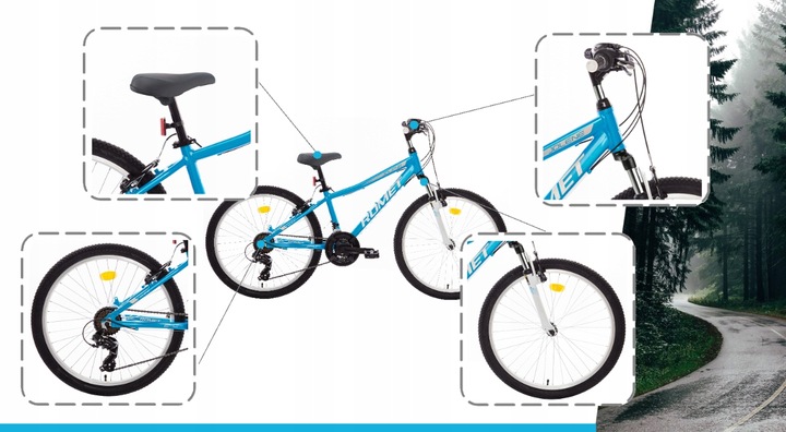 ROWER GÓRSKI MTB ROMET JOLENE 24" SHIMANO OŚWIETLENIE STOPKA GRATIS