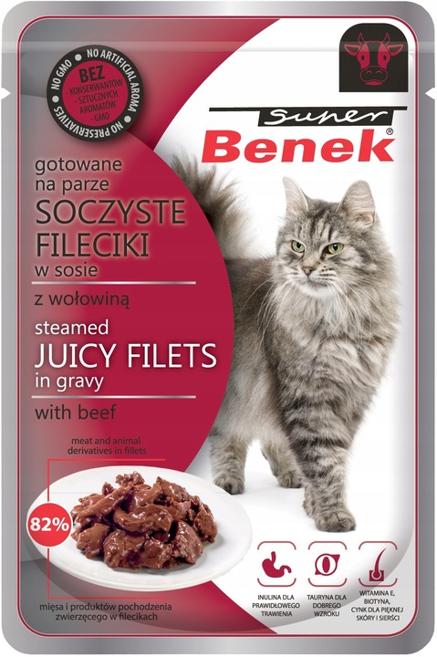 Benek Mokra karma Fileciki Saszetki dla kota Mix Smaków 32x85g