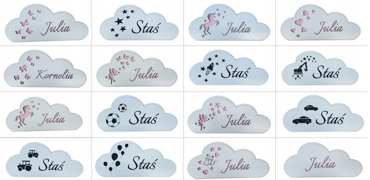 PRZYBORNIK Organizer na kredki CHMURKA z Imieniem