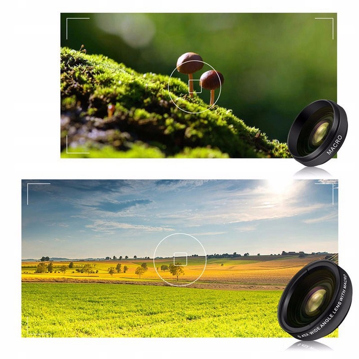 OBIEKTYW 2w1 MACRO + SZEROKOKĄTNY DO TELEFONU