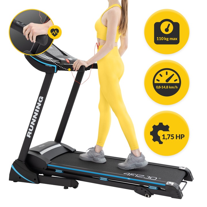 BIEŻNIA ELEKTRYCZNA DOMOWA SKŁADANA Z AMORTYZACJĄ 15 KM/H REGULACJA POZIOMU