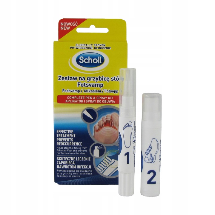 SCHOLL zestaw na grzybicę stóp, aplikator + spray