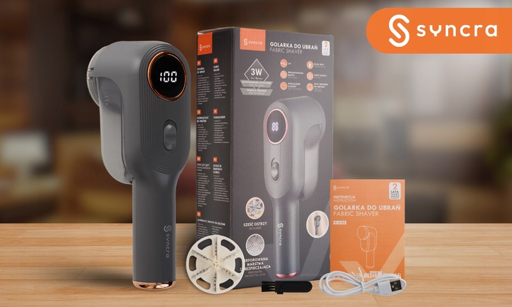 GOLARKA DO UBRAŃ AKUMULATOROWA USB-C LCD + ZAPASOWE OSTRZA + DUŻY