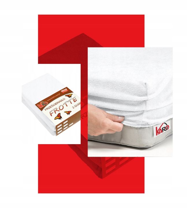 Prześcieradło frotte z gumką 180x200 białe najgrubsze 200g/m2 KARO