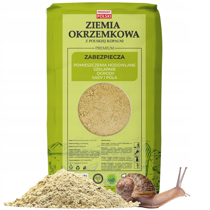 DIATOMIT NATURALNA ZIEMIA OKRZEMKOWA WSPARCIE DLA ROŚLIN 19KG/20KG / 40L