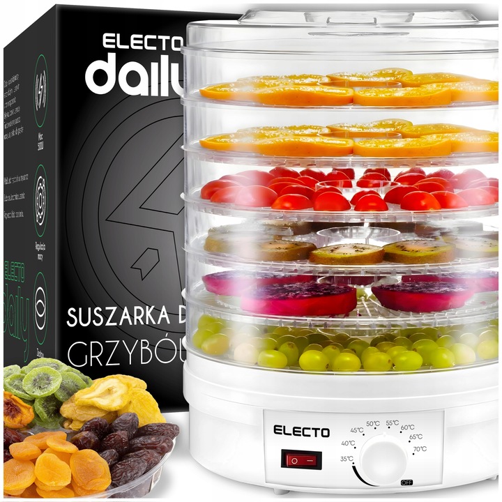 SUSZARKA DO GRZYBÓW OWOCÓW WARZYW ZIÓŁ SPOŻYWCZA MOCNA 500W DUŻA XXL 6