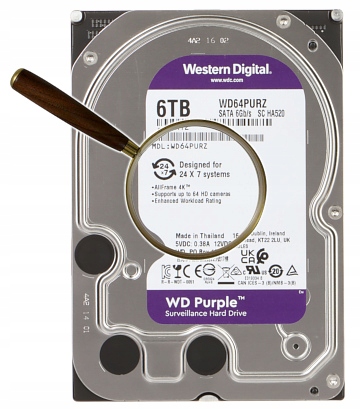 DYSK TWARDY WESTERN DIGITAL WD64PURZ WD PURPLE 6TB SATA 3,5"