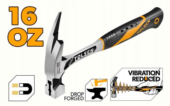TOLSEN PRO MŁOTEK CIESIELSKI 0,6kg MONOBLOK