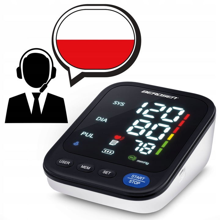 CIŚNIENIOMIERZ NARAMIENNY ELEKTRONICZNY MÓWI PO POLSKU RĘKAW 22-42