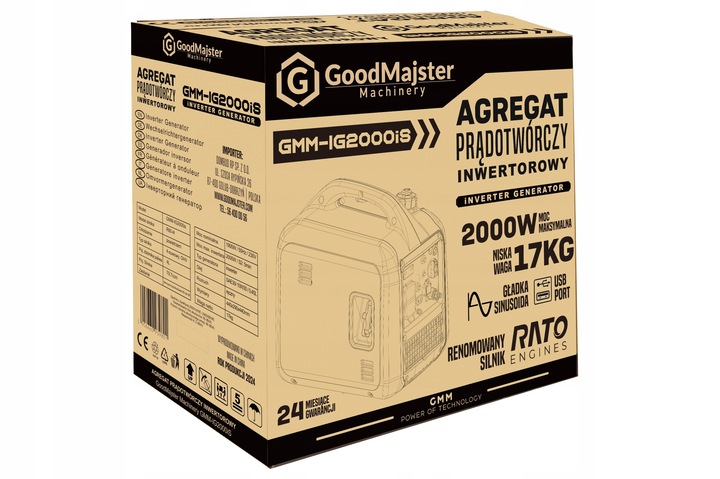 AGREGAT PRĄDOTWÓRCZY INWERTOROWY Cichy Miedź AVR GMM-IG2000iS 2000W