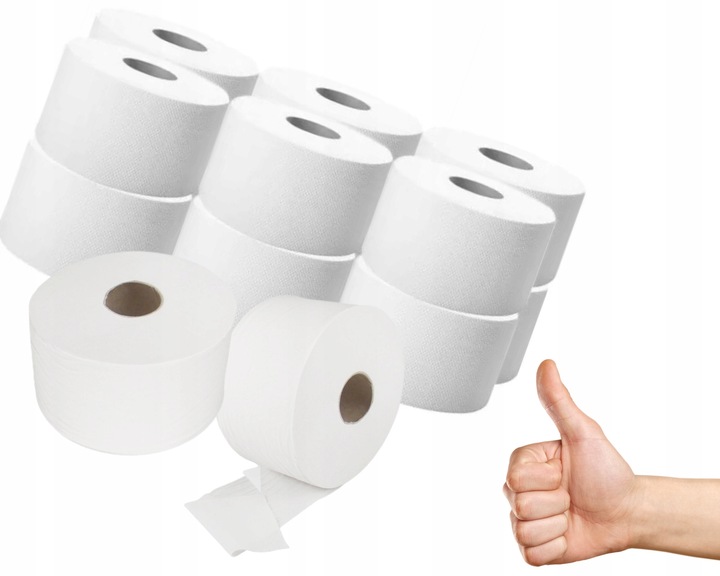 Papier Toaletowy JUMBO BIAŁY 100 m – 12 Rolek Dwuwarstwowy, 100% Celuloza