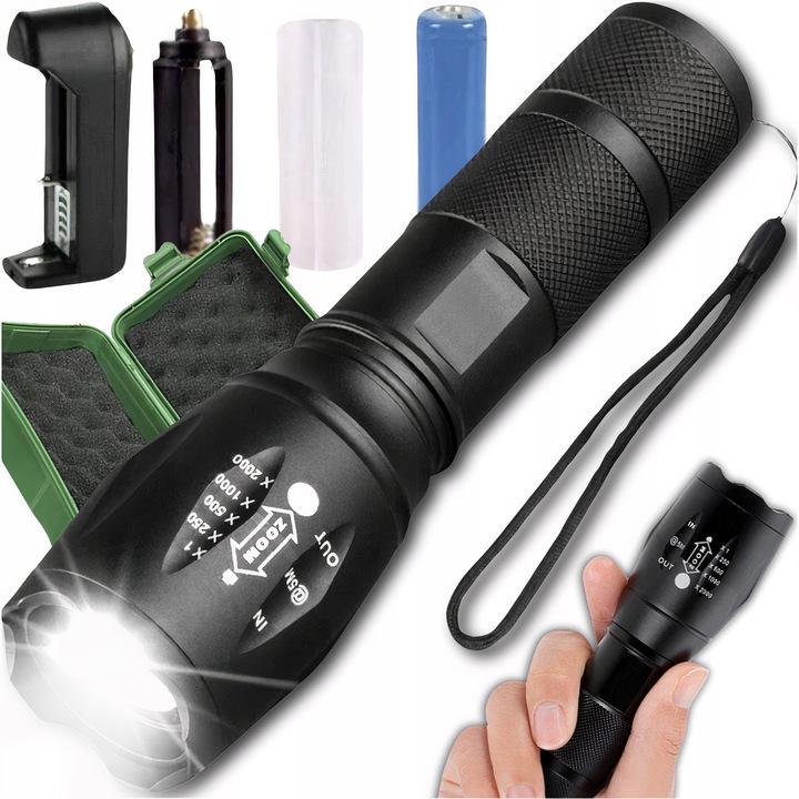 LATARKA TAKTYCZNA WOJSKOWA CREE XM-L T6 ŁADOWARKA