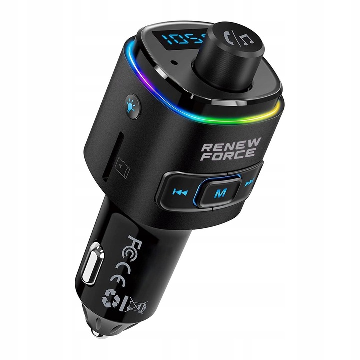 Transmiter bluetooth FM samochodowy SZYBKA ładowarka PD 23W QC3.0