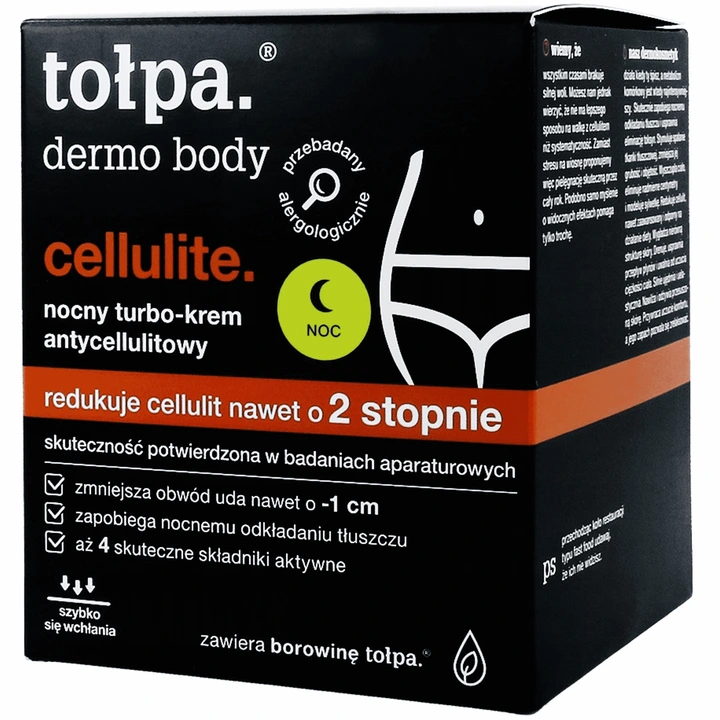 TOŁPA Nocny turbo-krem antycellulitowy ujędrniający modelujący 250 ml