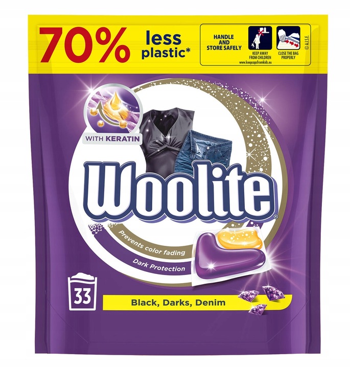 Woolite Kapsułki do prania tkanin kolorowych białych i czarnych 99