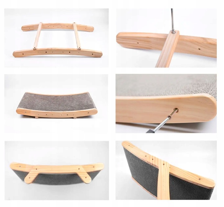 Drapak drewniany dla kota legowisko leżanka 2w1 mata do drapania (F066)