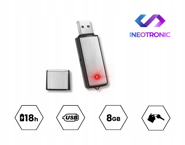 MINI DYKTAFON SZPIEGOWSKI PODSŁUCH PENDRIVE DYSKRETNY REJESTRATOR USB