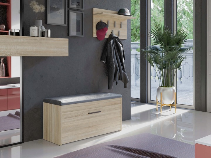 SZAFKA NA BUTY PARMA DĄB SONOMA Z SIEDZISKIEM I SCHOWKIEM