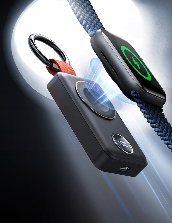 Joyroom powerbank bezprzewodowy 2000mAh 3W do Apple Watch czarny (JR-WQW01)