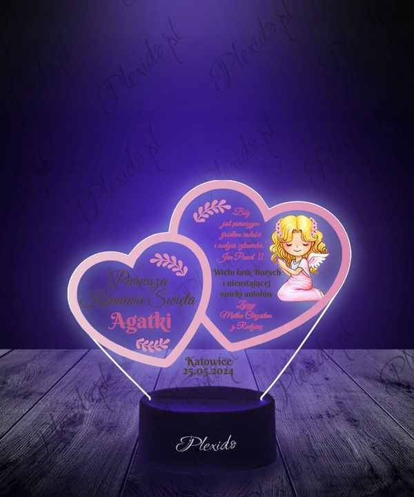 Pamiątka Pierwszej Komunii Świętej Lampka Nocna Dla Dziewczynki