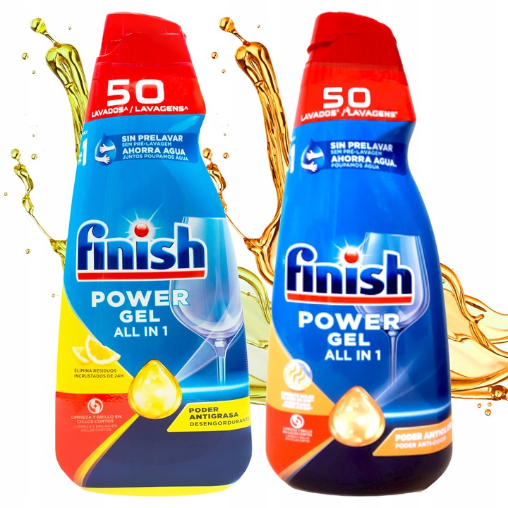 Finish Żel All in One do Zmywarki 2x 1L 100 myć Mix Lemon Orange