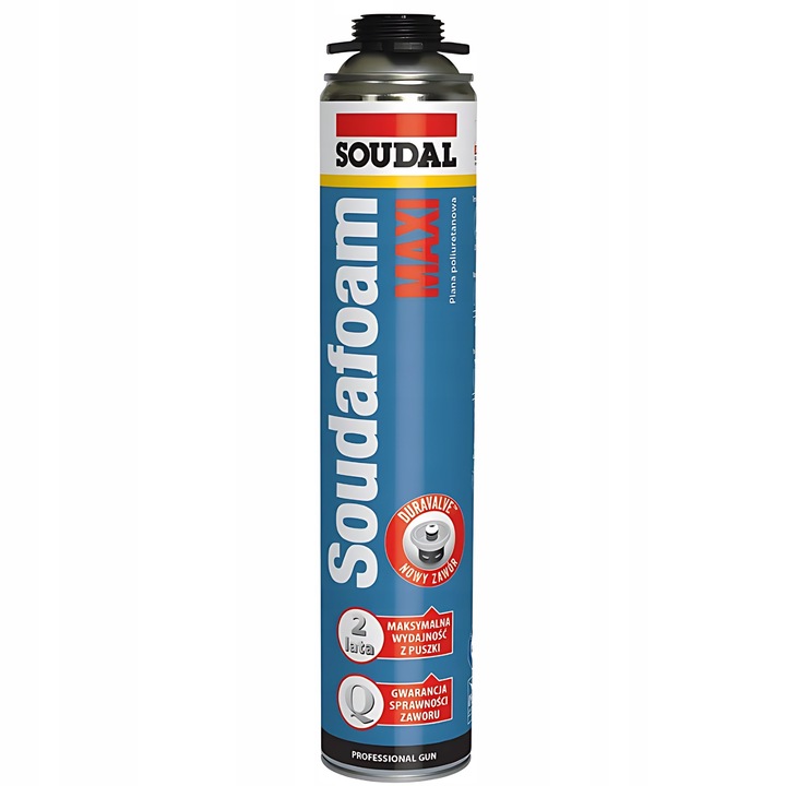 SOUDAL PIANA PIANKA MONTAŻOWA POLIURETANOWA PISTOLETOWA MAXI 870 ML GUN