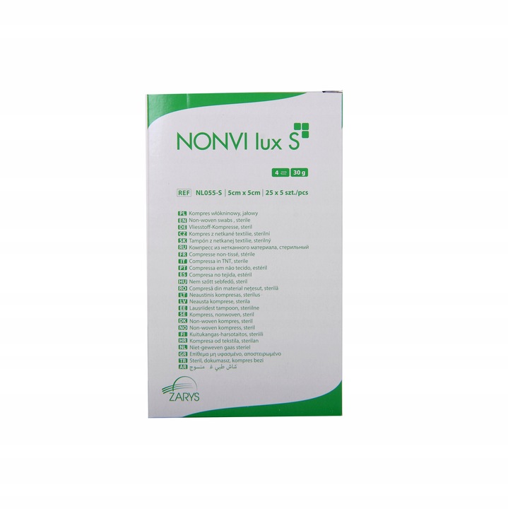 ZARYS NONVI lux S-5cm x 5cm 25szt x 5szt Kompres włókninowy, jałowy