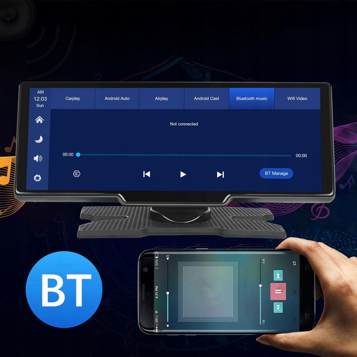 RADIO STACJA MULTIMEDIALNA MONITOR ANDROID AUTO APPLE CARPLAY 2 KAMERY