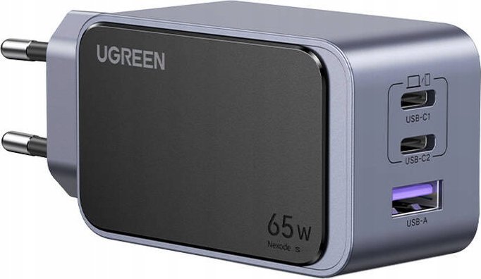 Ugreen sieciowa UGREEN Nexode Air 65W USB-A, 2xUSB-C szara