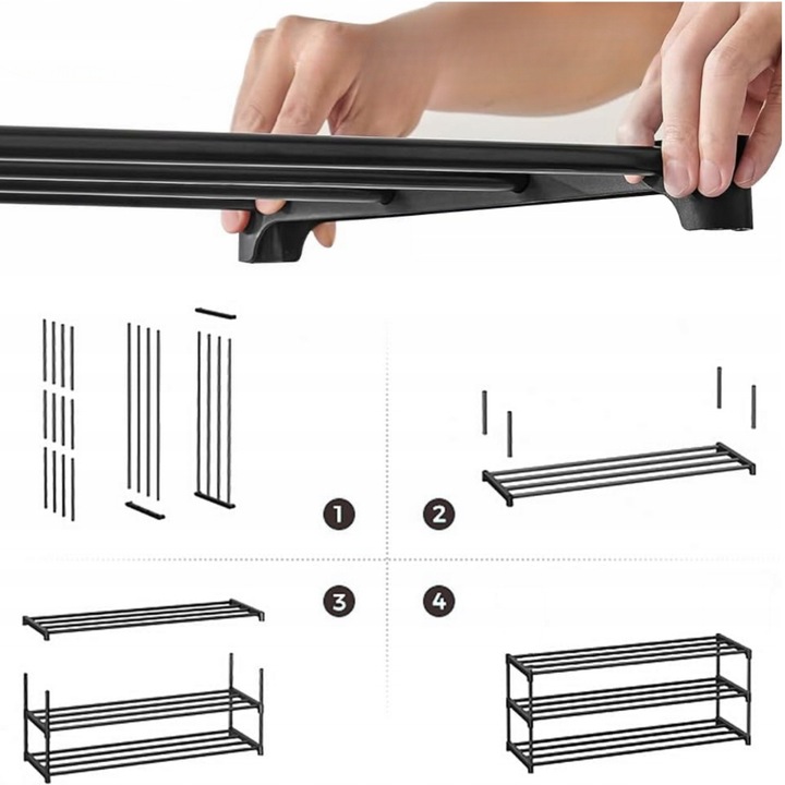 SZAFKA NA BUTY OBUWIE PÓŁKA REGAŁ STOJAK ORGANIZER 3 POZIOMY SOLIDNA