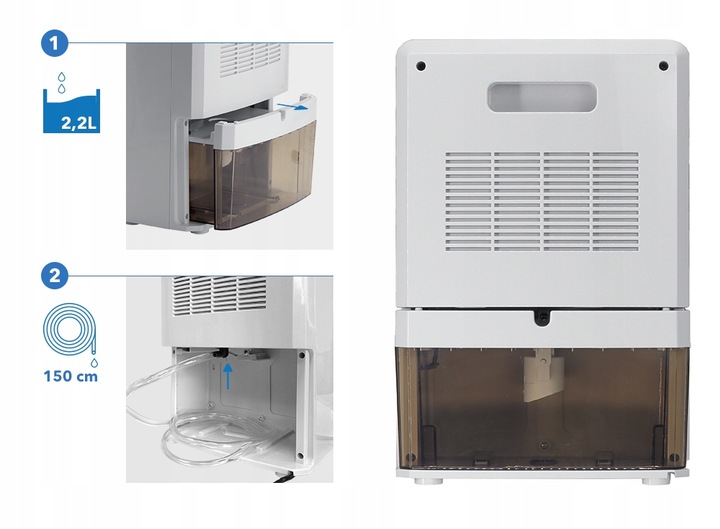 DUŻY OSUSZACZ POWIETRZA POCHŁANIACZ WILGOCI OCZYSZCZACZ UV EBERG 2200ml 65W