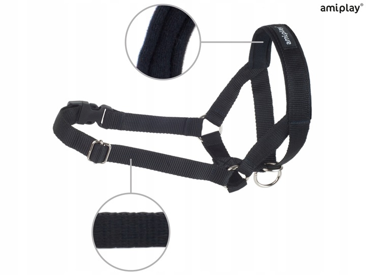 amiplay Obroża Uzdowa Halter Basic M Czarna