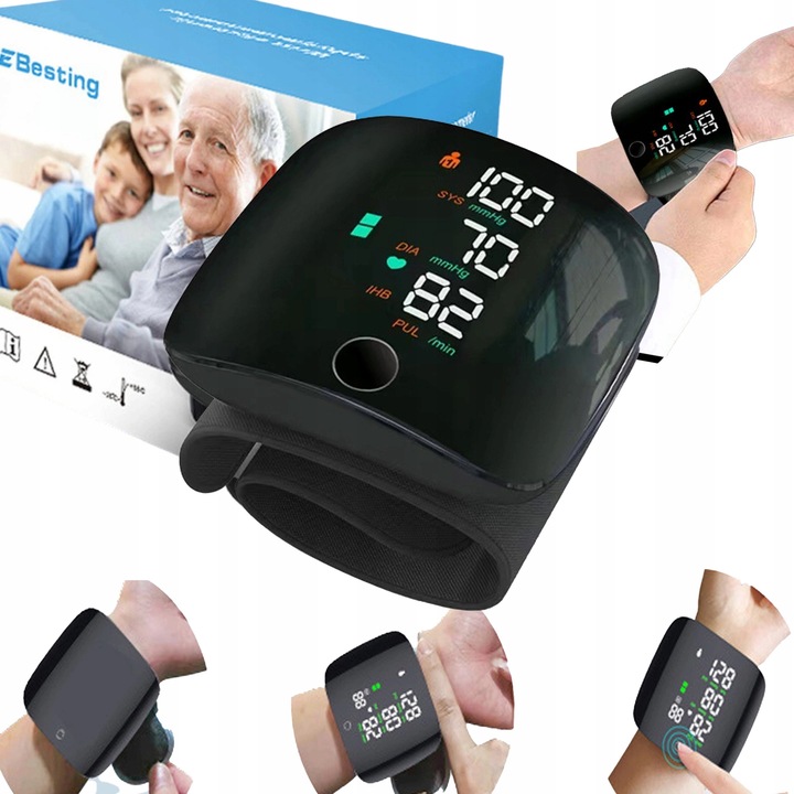 CIŚNIENIOMIERZ NADGARSTKOWY MÓWI ARYTMIA ELEKTRONICZNY ETUI AKUMULATOR