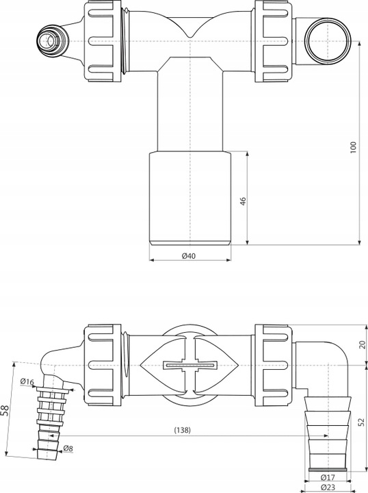 Syfon pralki zmywarki Alcaplast 40 mm P156Z blokada zapachowa ORYGINAŁ!
