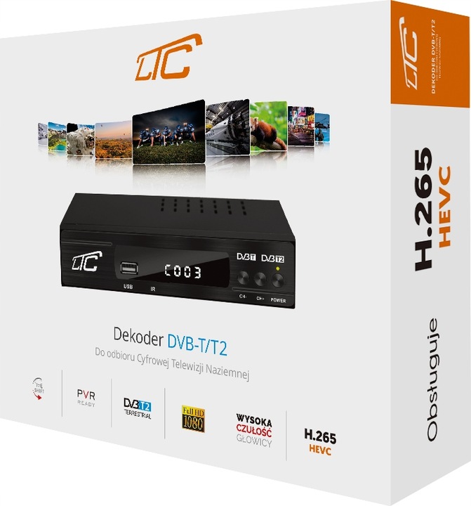 DEKODER TUNER TV NAZIEMNEJ DVB-T2 i DVB-C H.265 HEVC FULL HD USB HDMI