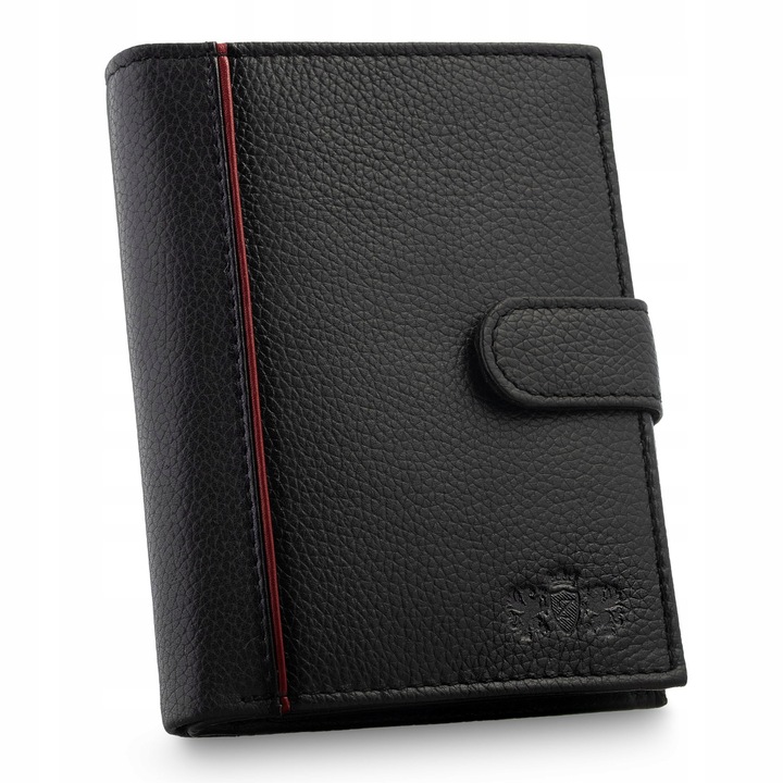 Portfel męski skórzany czarny pionowy skóra naturalna ochrona RFID