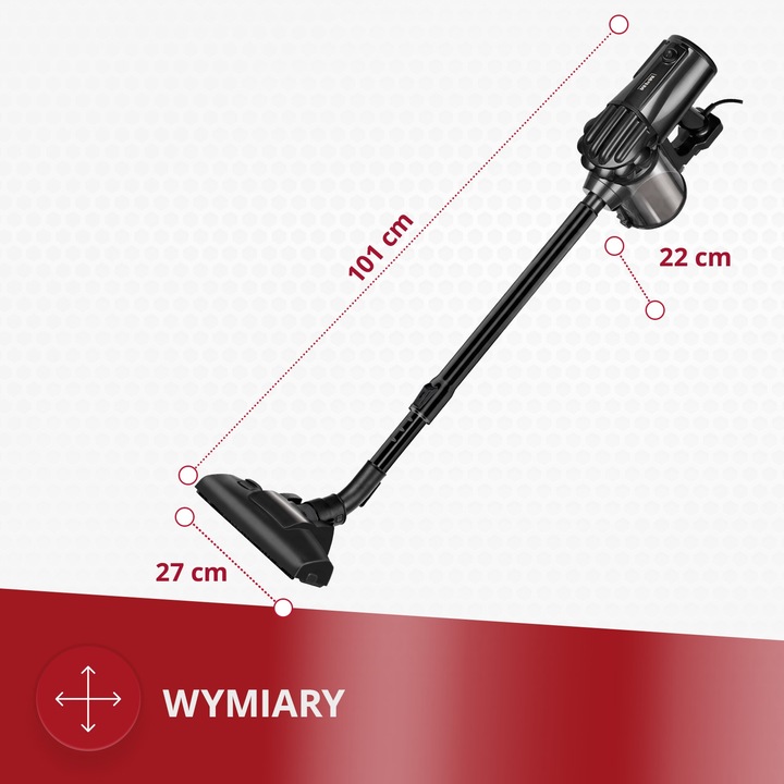 Odkurzacz pionowy przewodowy mocny MPM MOD-74