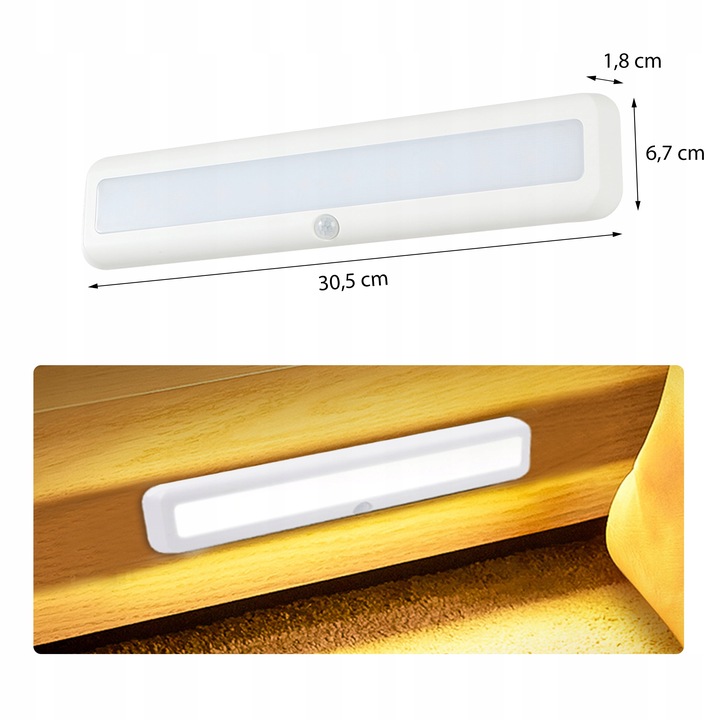 Lampka z Czujnikiem Ruchu Zmierzchu Lampa Podszafkowa Diody LED Magnes