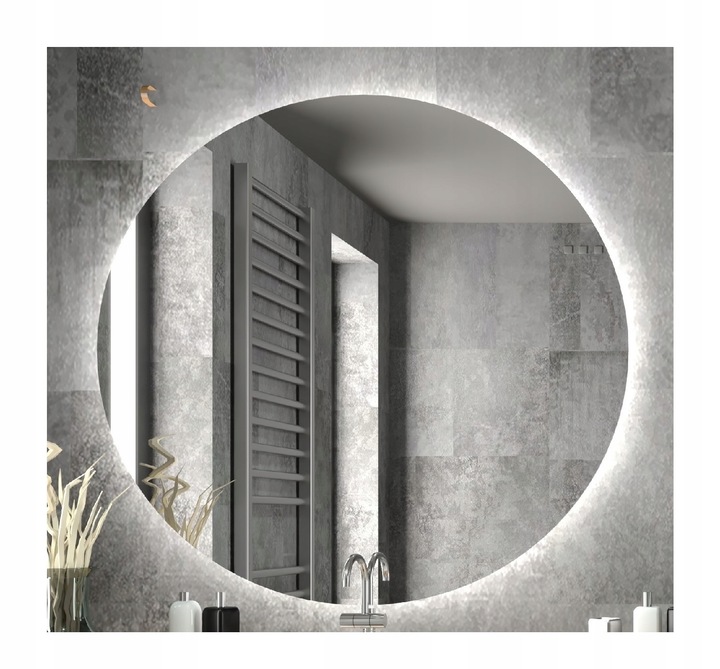 LUSTRO LED COB okrągłe 80 cm PODŚWIETLANE łazienkowe, uniwersalne IP67