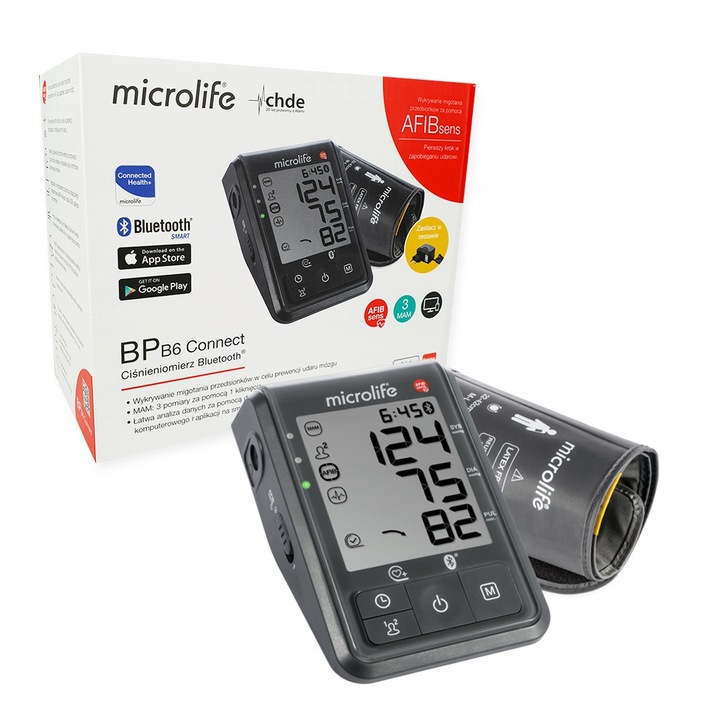 Microlife Ciśnieniomierz Automatyczny Naramienny BP B6 Bluetooth+Zasilacz