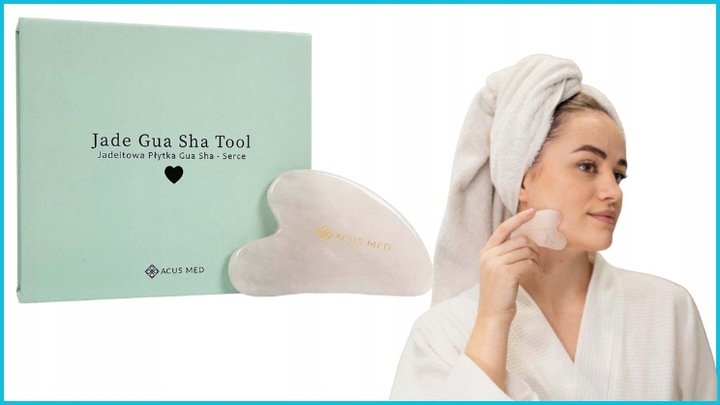 KAMIEŃ GUA SHA DO MASAŻU JADEITOWY SERCE SOLIDNY NATURALNY EKOLOGICZNY