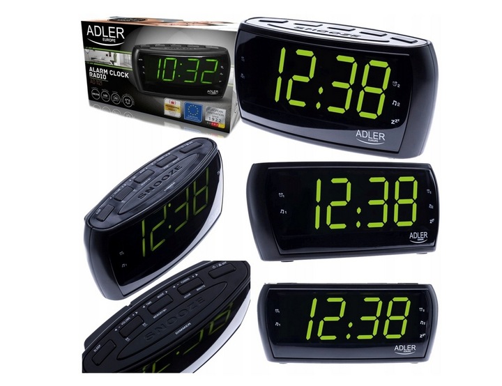 Radio sieciowe Radiobudzik Budzik Zegar AM, FM Adler AD1121