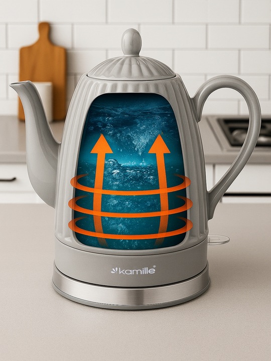 CZAJNIK ELEKTRYCZNY BEZPRZEWODOWY CERAMICZNY KAMILLE 1500 W 1,5 L