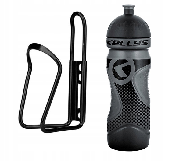 Bidon uchwyt KELLYS SPORT 022 700ml ANTRACYTE + Koszyk na bidon + 2 śruby