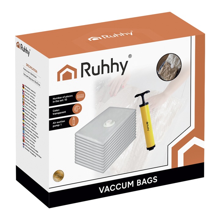 Worki Próżniowe na Ubrania Zestaw 10szt Worek Próżniowy Pompka Duże